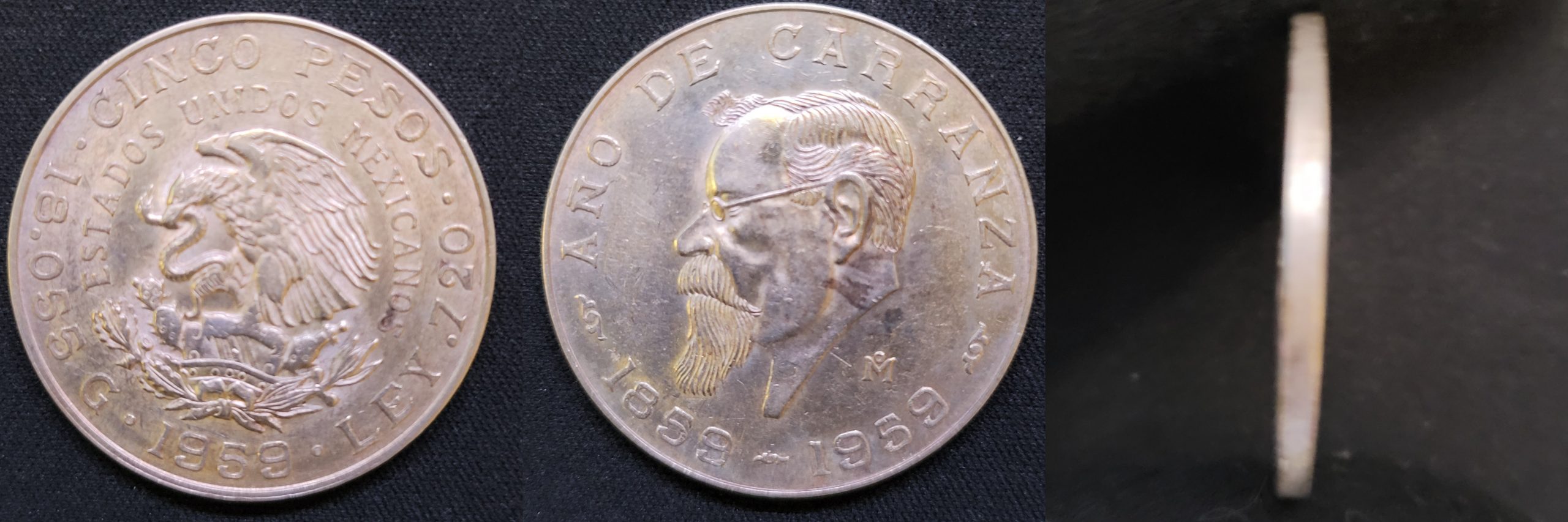 5 Pesos, 1959 – Natalicio de Venustiano Carranza
